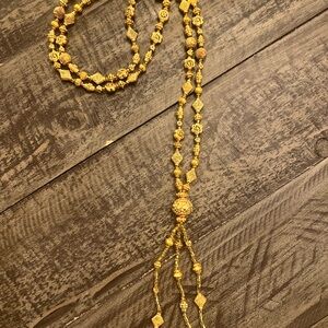Elegant Gold Beaded Mala 22k gold plated Necklace. NEW without tags
